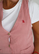 Chaleco Terracota 100% Lino Mujer