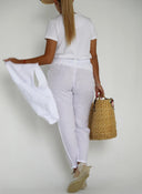 Pantalón Lino Blanco Mujer