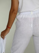 Pantalón Lino Blanco Mujer