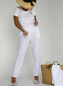 Pantalón Lino Blanco Mujer