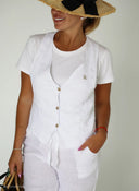 Pantalón Lino Blanco Mujer