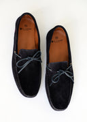 Mocasín Lazo Serraje Azul Hombre