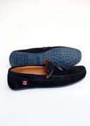 Mocasín Lazo Serraje Azul Hombre