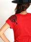 Camiseta  Roja Hombreras Toreras Mujer