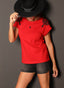 Camiseta  Roja Hombreras Toreras Mujer