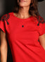 Camiseta  Roja Hombreras Toreras Mujer