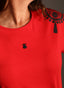 Camiseta  Roja Hombreras Toreras Mujer