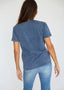 Camiseta  Tinte en Prenda Azul Mujer