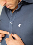 Camisa Azul Petróleo Nido de Abeja Hombre