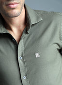 Camisa Kaki Militar Nido de Abeja Hombre