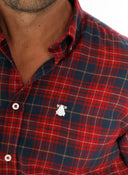 Villela Red Check Shirt for Men