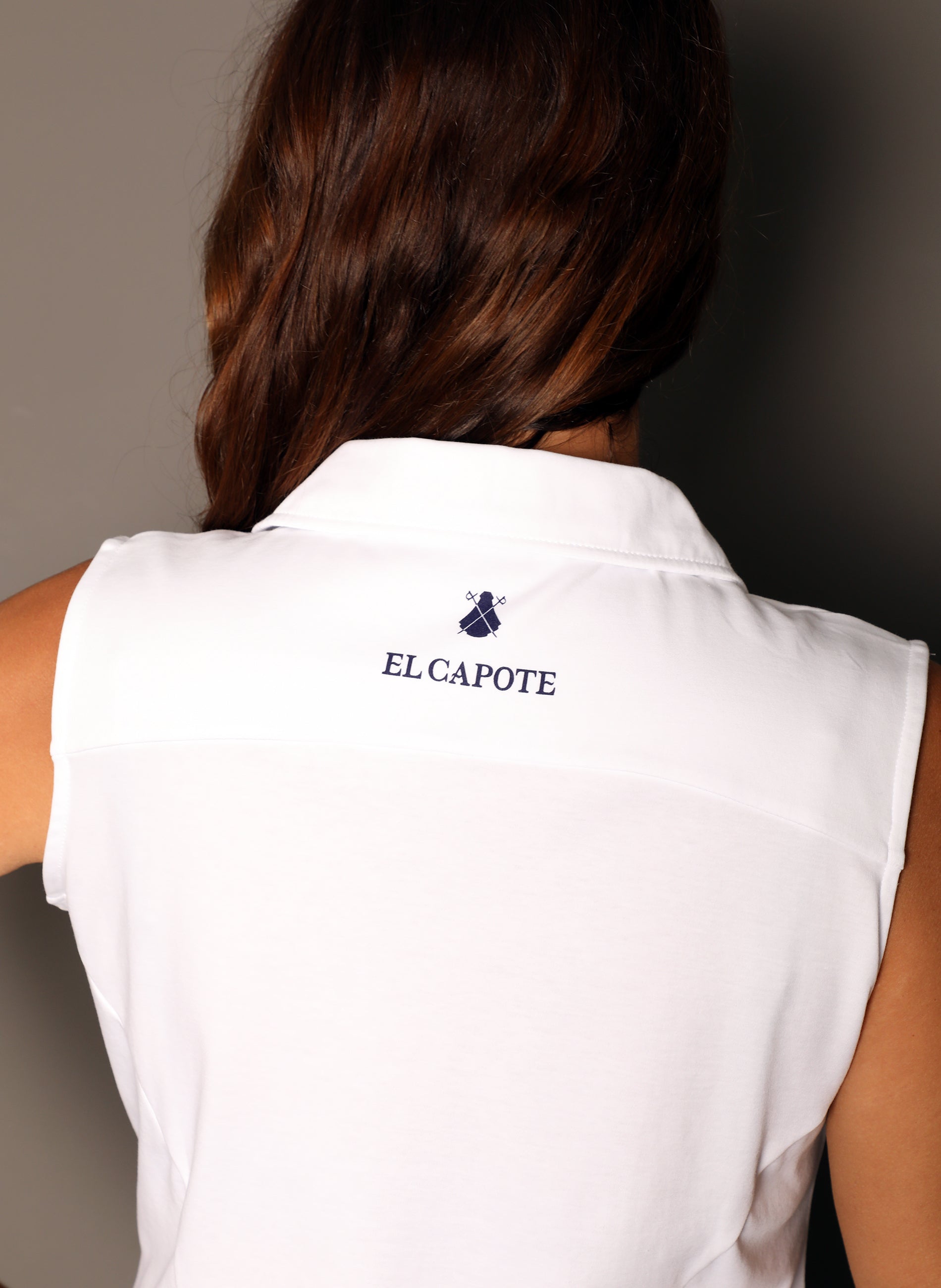 Weißes Interlock-Poloshirt für Damen aus Spanien