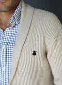 Chaqueta Beige Cuello Smoking Hombre