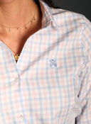 Camisa Cuadros Celeste y Rosa Mujer