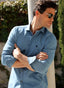 Camisa Denim Lino Hombre