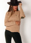 Jersey de Ochos Camel Cuello Caja Mujer