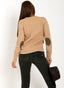 Jersey de Ochos Camel Cuello Caja Mujer