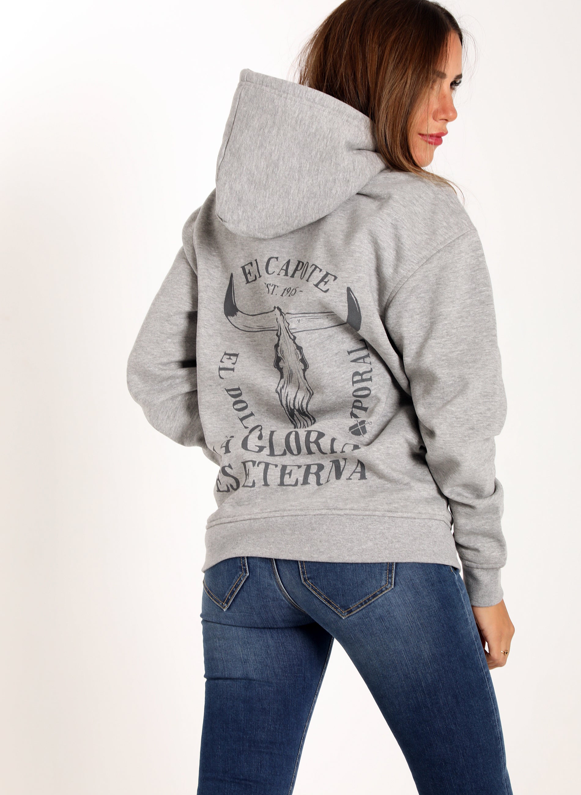 Sudadera Unisex Gris con Capucha &quot;La Gloria&quot;