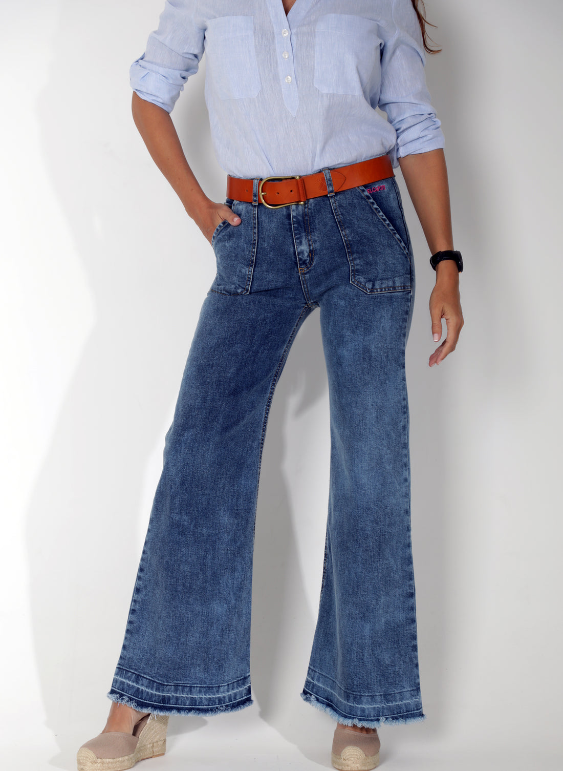 Women's Blue Front Pockets Jeans