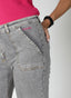 Pantalón Vaquero Bolsillos Delanteros Gris Mujer