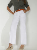 Pantalón Vaquero Bolsillos Delanteros Blanco Mujer