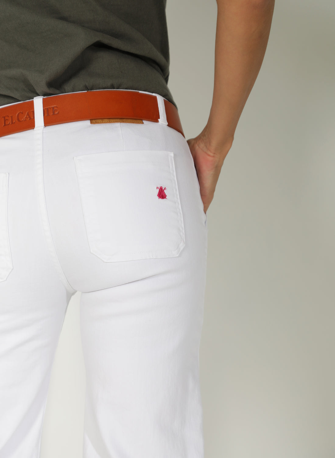 Women's White Front Pockets Jeans