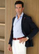Americana Lino Azul Marino Hombre