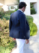 Americana Lino Azul Marino Hombre