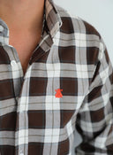 Camisa Cuadros Grandes Marrones Villela Hombre