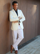 Americana Blanca Granulada Hombre