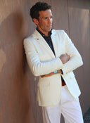 Americana Blanca Granulada Hombre
