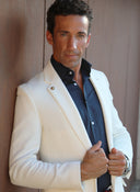 Americana Blanca Granulada Hombre
