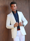 Americana Blanca Granulada Hombre