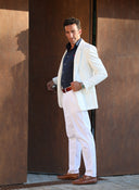 Americana Blanca Granulada Hombre