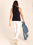 Chaleco Azul Bajo Asimétrico Mujer