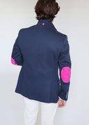 Americana Hombre Azul Coderas Rosas