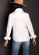 Camisa Blanca Cinta Flúor Mujer