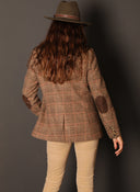 Women's Brown Plaid Blazer