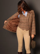 Women's Brown Plaid Blazer