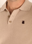 Polo Punto Canalé Beige Hombre