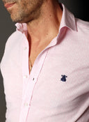 Camisa Rayas Rosas Hombres