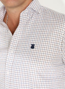 Camisa Cuadro Caza Azul/Marrón Hombre