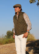 Gilet matelassé bleu marine pour homme Dos gris 