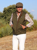 Gilet matelassé bleu marine pour homme Dos gris 