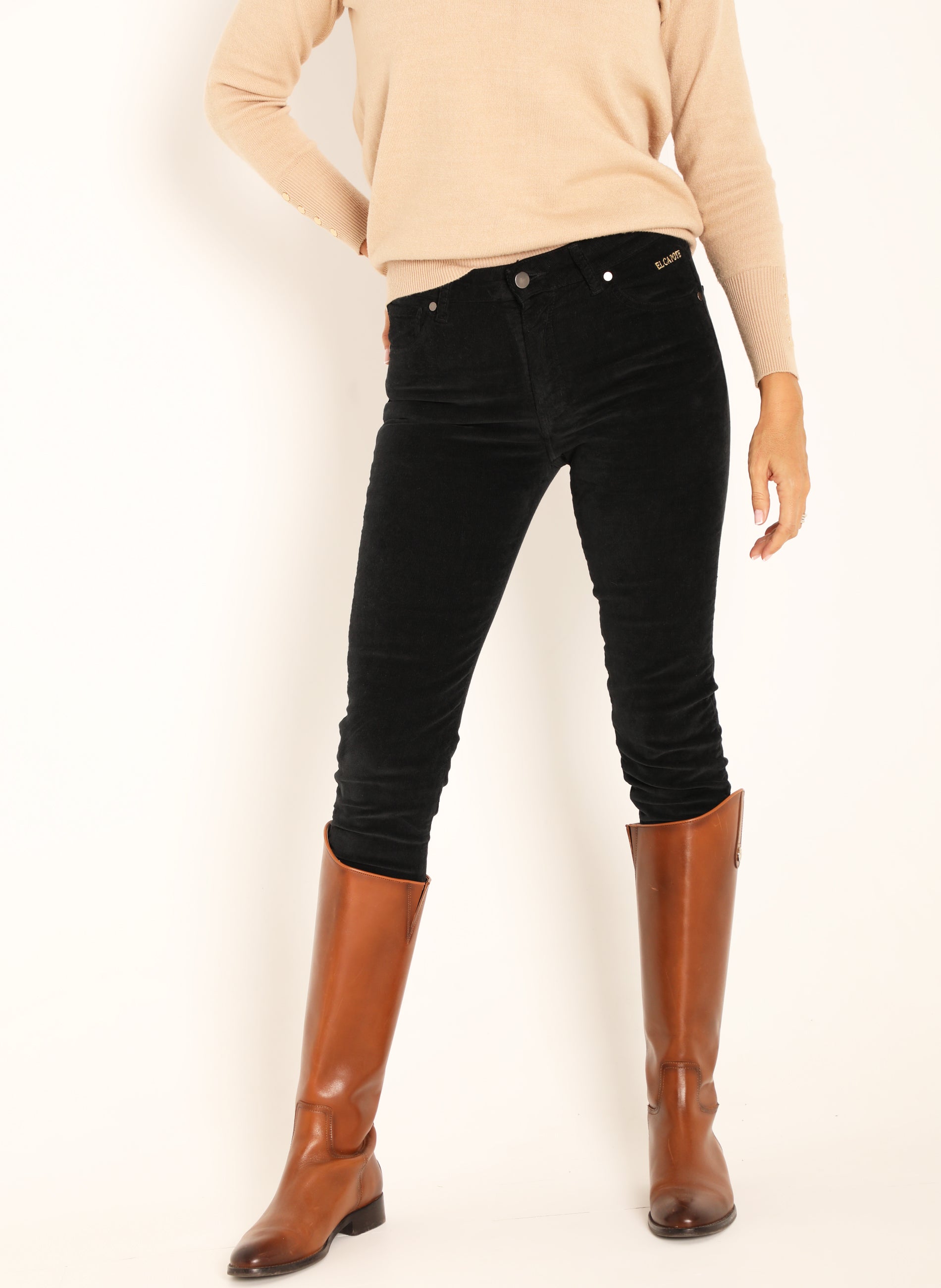 Pantalon pana negro discount mujer