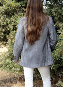 Americana Cuadros Azul Mujer