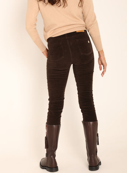 Women's Brown Micro Corduroy Pants