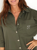 Vestido Kaki Corto Oversize Mujer