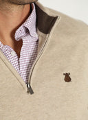 Jersey Camel Cuello Cremallera Hombre
