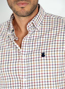 Camisa Cuadro Multicolor Cuello Botón Hombre